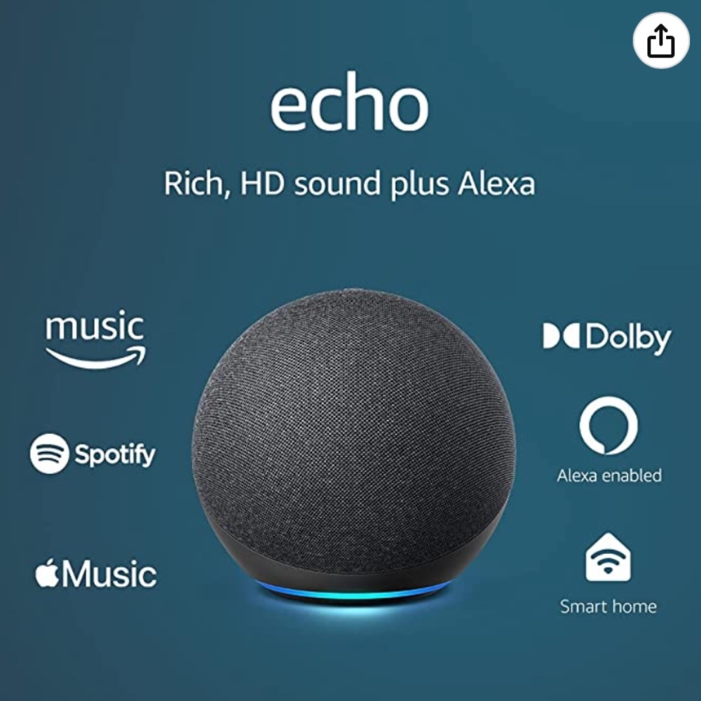 Amazon Echo (4th Gen.) Smart Speaker - Charcoal